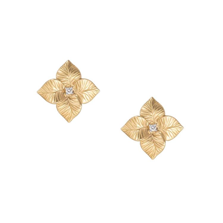 Piranesi 18KT Yellow Gold Oro Small Flower Earrings